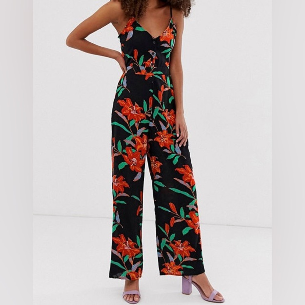 ASOS Parisian Black Floral Jumpsuit